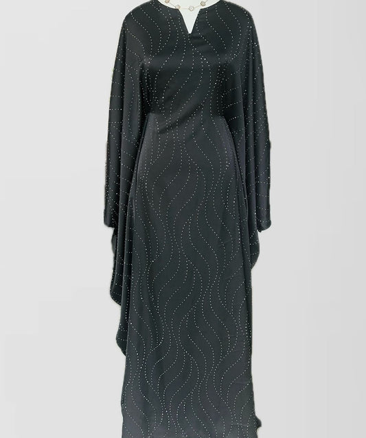 ABAYA PEARL CLOSED | BLACK