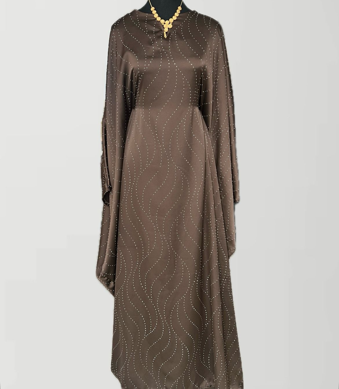 ABAYA PEARL CLOSED | DARKBROWN